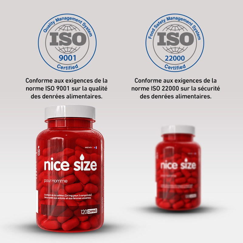 Nice Size - Fermeté, Tonus & Résistance Masculine - Format XL (120 Comprimés)